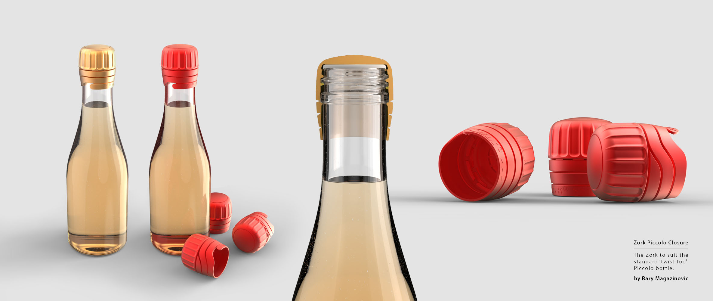 Australian Product Design Industrial Design Zork Wine closure piccolo bottle red wine white wine by Barry Magazinovic